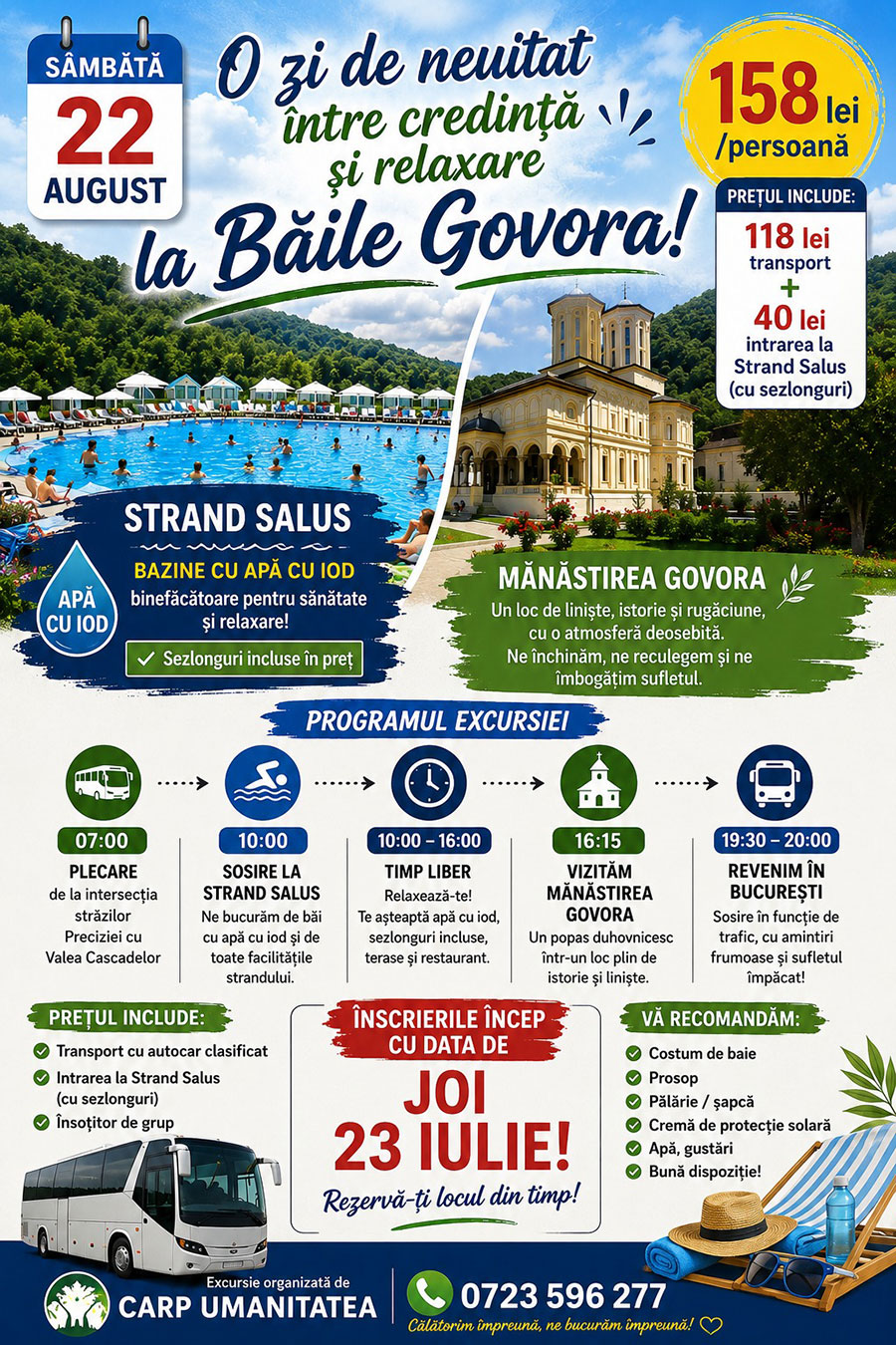 Excursie CARP Umanitatea Baile Govora august 2026