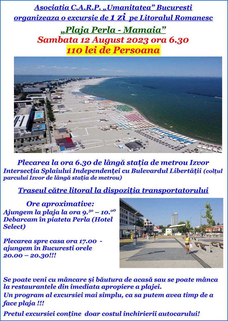 Excursie plaja Mamaia 12 august 2023