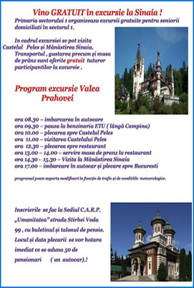 Excursie Sinaia organizata de Primaria Sector 1